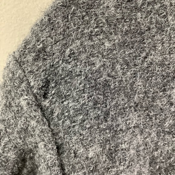 Laura Leigh Ltd. Grey Boiled Wool Zip Up Sweater Snowflakes - Picture 8 of 11